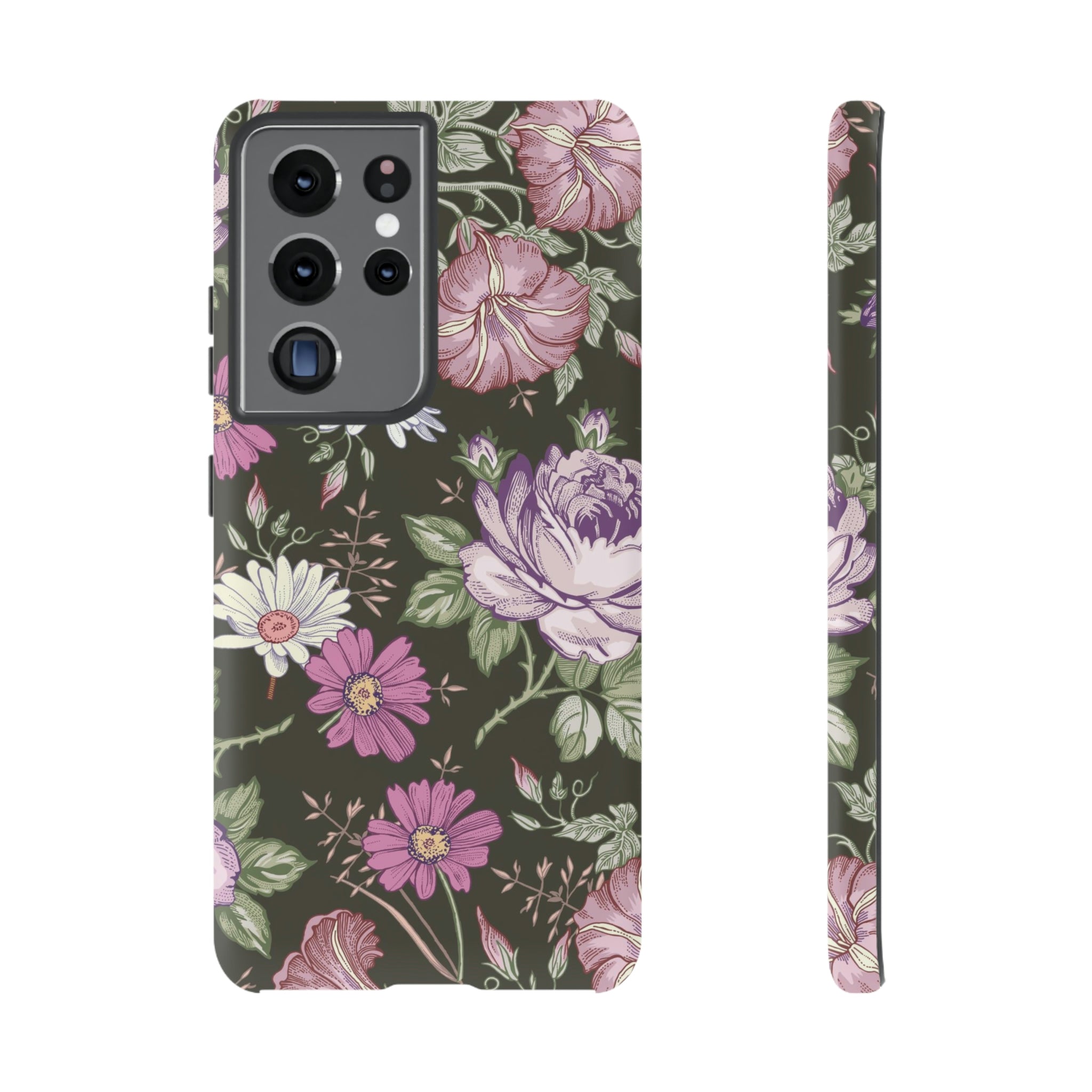 Purple Rose Vintage Flower Samsung Case (Protective) Samsung Galaxy S21 Ultra Matte Phone Case