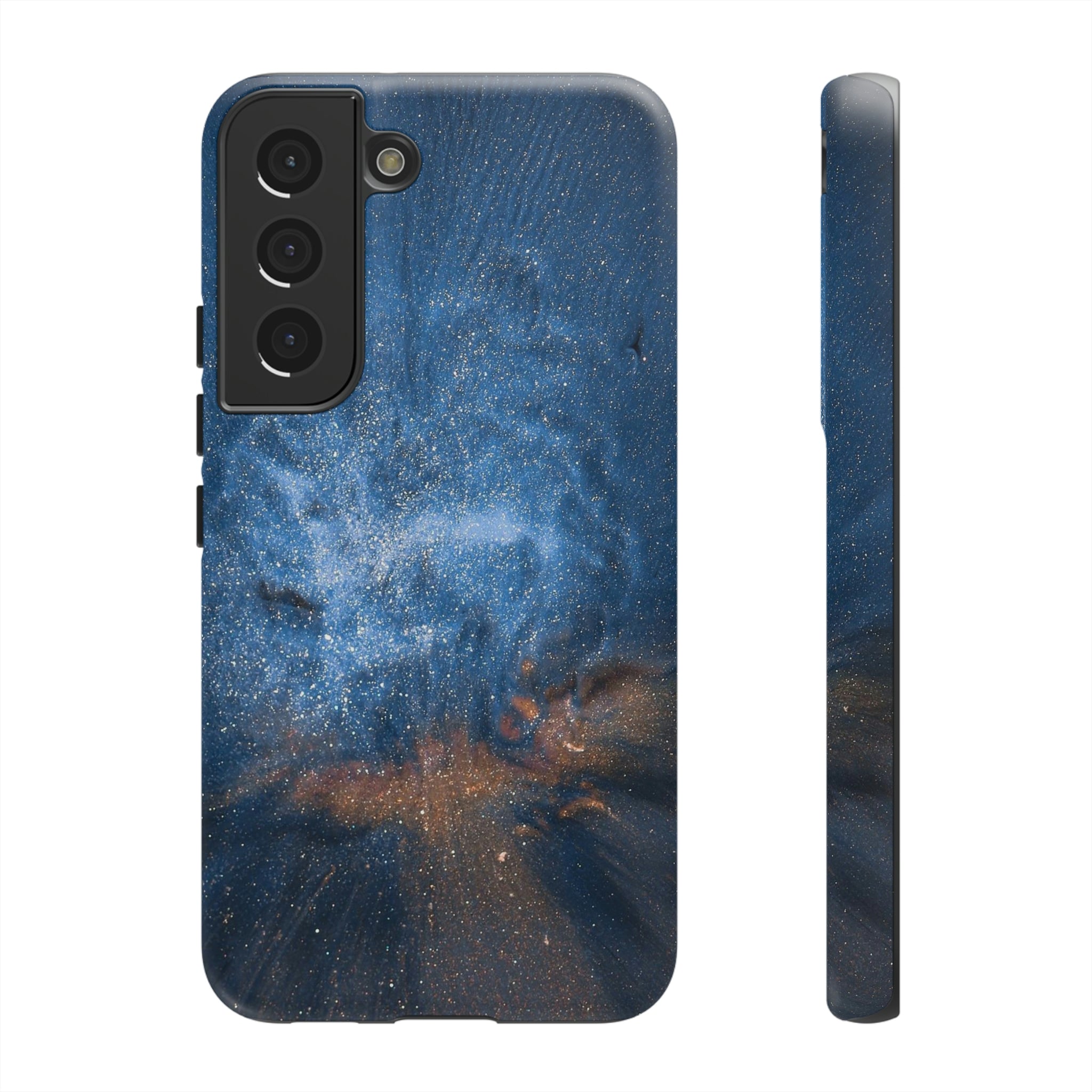 Blue Stardust Ink Art Android Case (Protective) Samsung Galaxy S22 Matte Phone Case