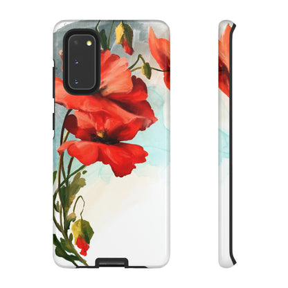 Poppy Flower Drawing Android Case (Protective) Samsung Galaxy S20 Glossy Phone Case