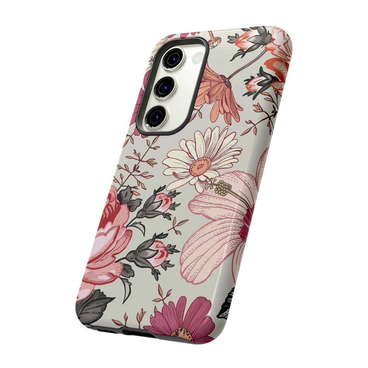 Pink daisies Vintage Flower Samsung Case (Protective) Phone Case