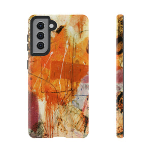 Abstract Orange Art Android Case (Protective) Samsung Galaxy S21 Glossy Phone Case