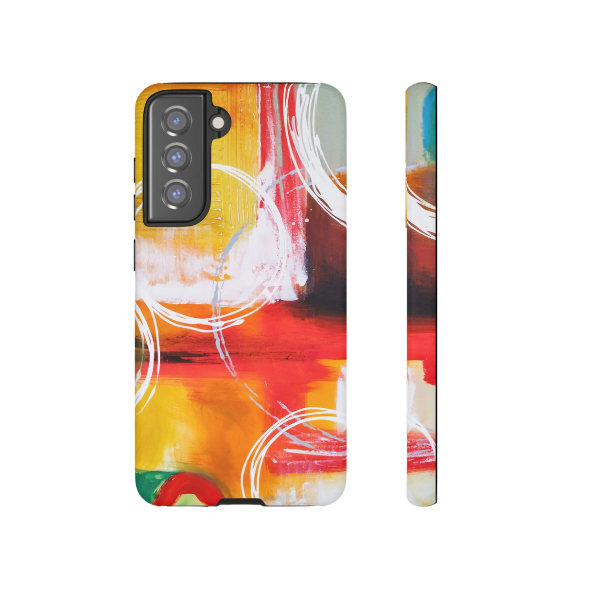 Abstract Yellow Android Case (Protective) Samsung Galaxy S21 FE Matte Phone Case