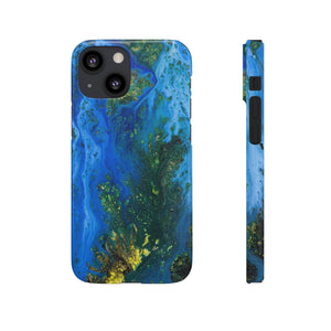 Blue Globe Ink Art iPhone Case (Slim) iPhone 13 Mini Glossy Phone Case