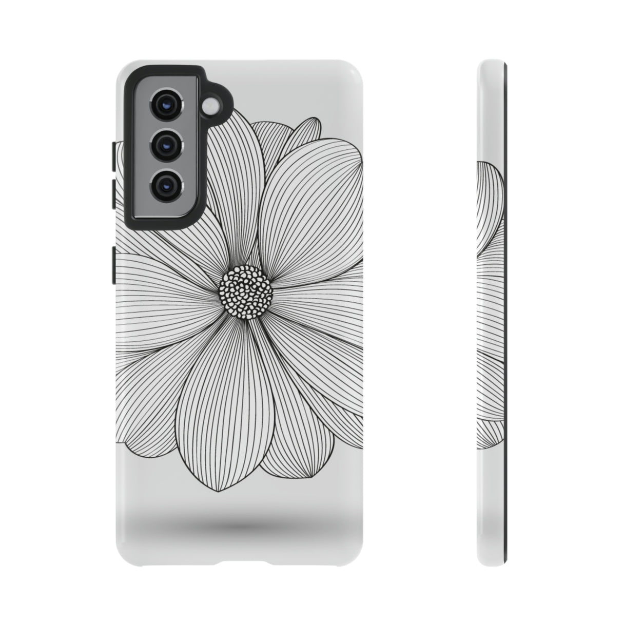 Black n White Dahlia Android Case (Protective) Samsung Galaxy S21 Glossy Phone Case