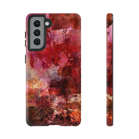 Red Grunge Android Case (Protective) Samsung Galaxy S21 Glossy Phone Case