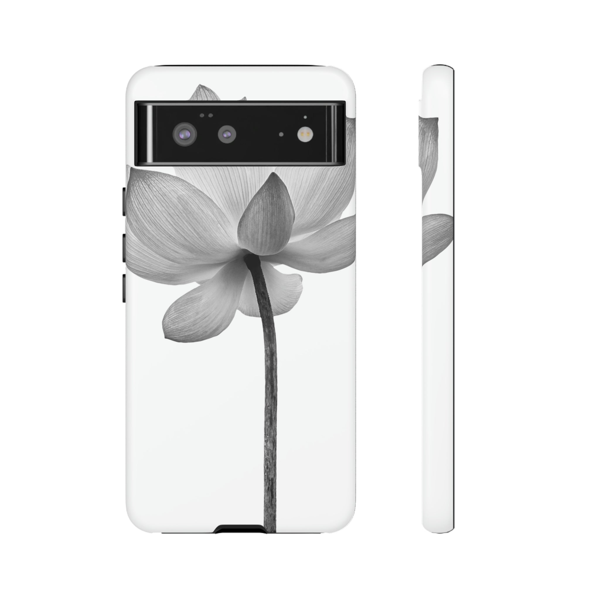 Black White Lotus Android Case (Protective) Google Pixel 6 Matte Phone Case