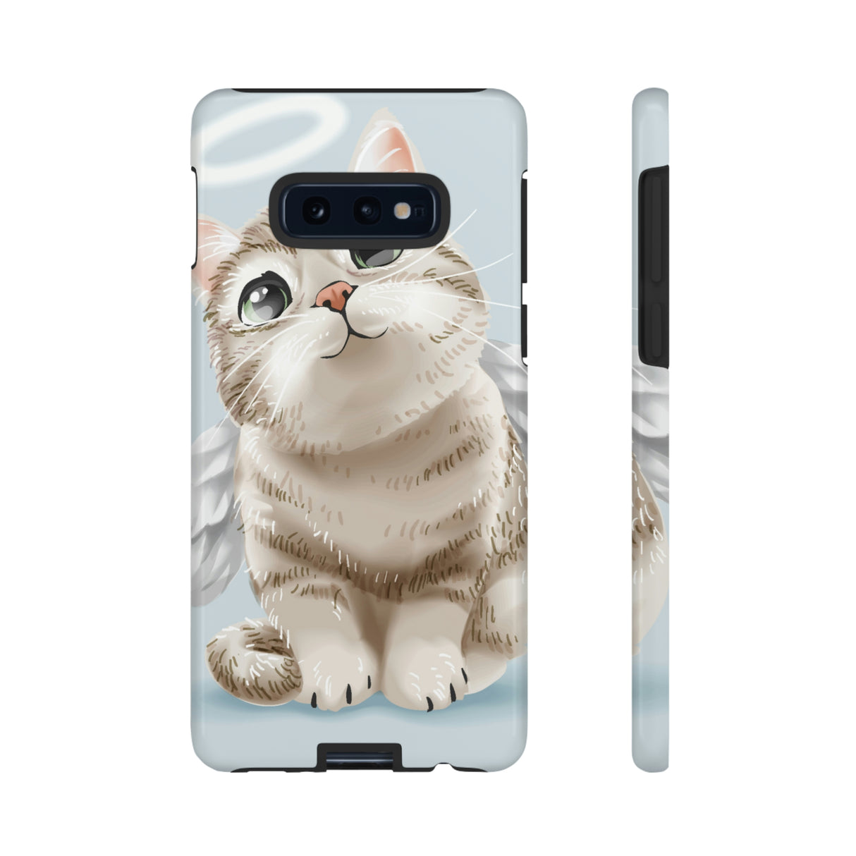 Cute Angel Cat Android Case (Protective) Samsung Galaxy S10E Glossy Phone Case