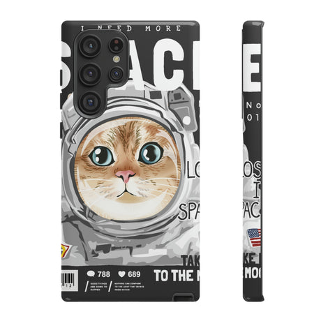 Space Cute Cat Android Case (Protective) Samsung Galaxy S22 Ultra Glossy Phone Case