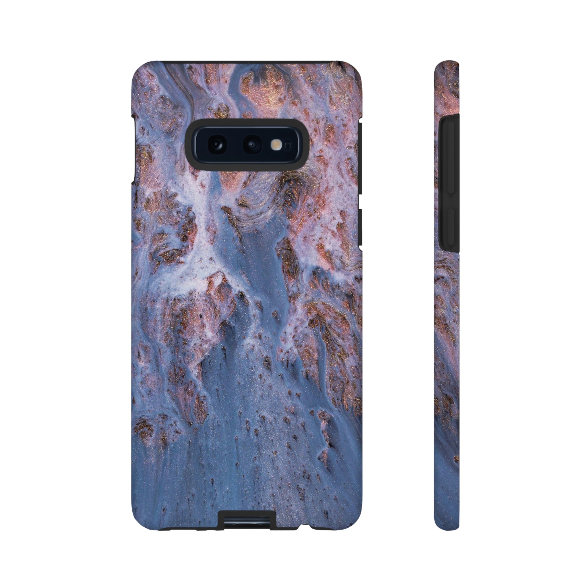 Blue Ice Ink Art Android Case (Protective) Samsung Galaxy S10E Matte Phone Case