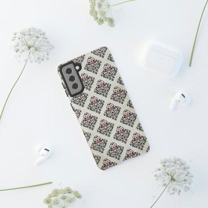 Grey Rose Gothic Flower Samsung Case (Protective) Phone Case