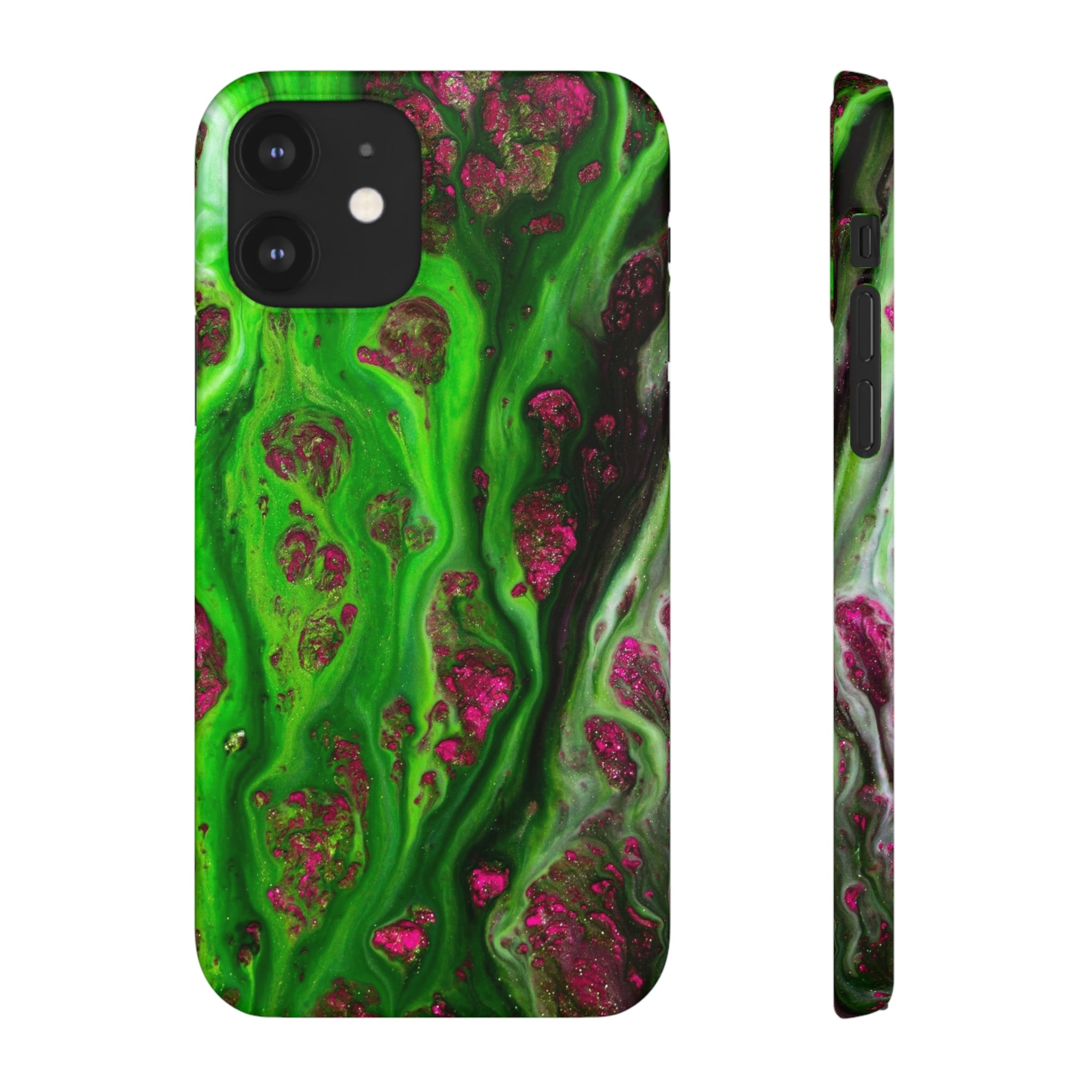 Toxic Green Ink Art iPhone Case (Slim) iPhone 12 Matte Phone Case