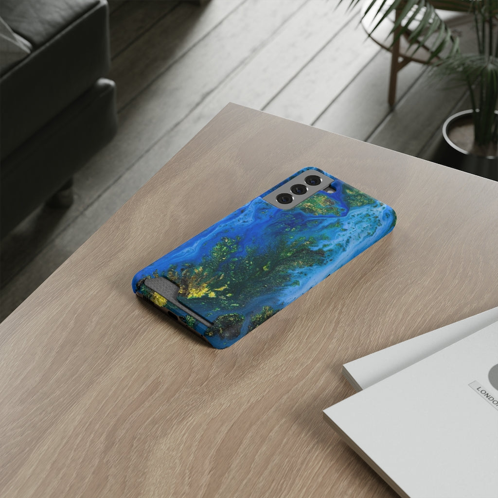 Blue Globe Ink Art Android Case (Card) Phone Case