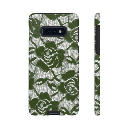 Green Rose Lace Gothic Flower Samsung Case (Protective) Samsung Galaxy S10E Glossy Phone Case