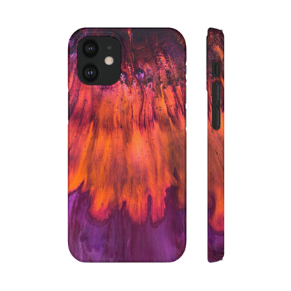 Orange Flow Ink Art iPhone Case (Slim) iPhone 12 Mini Glossy Phone Case