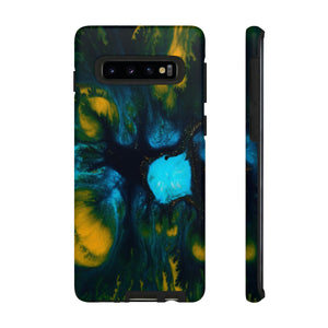 Blue Flower Ink Art Android Case (Protective) Samsung Galaxy S10 Matte Phone Case