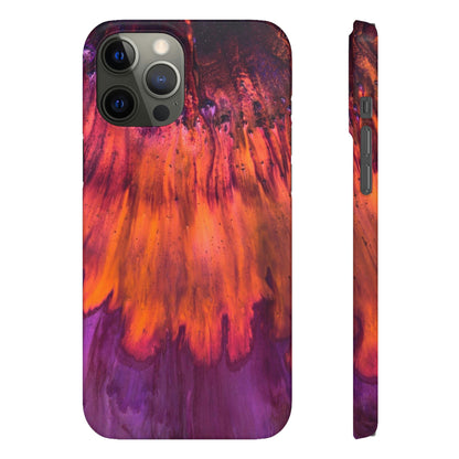 Orange Flow Ink Art iPhone Case (Slim) iPhone 12 Pro Max Glossy Phone Case