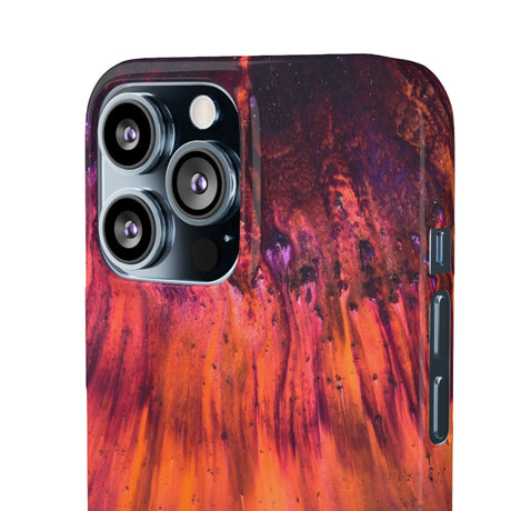 Orange Flow Ink Art iPhone Case (Slim) Phone Case