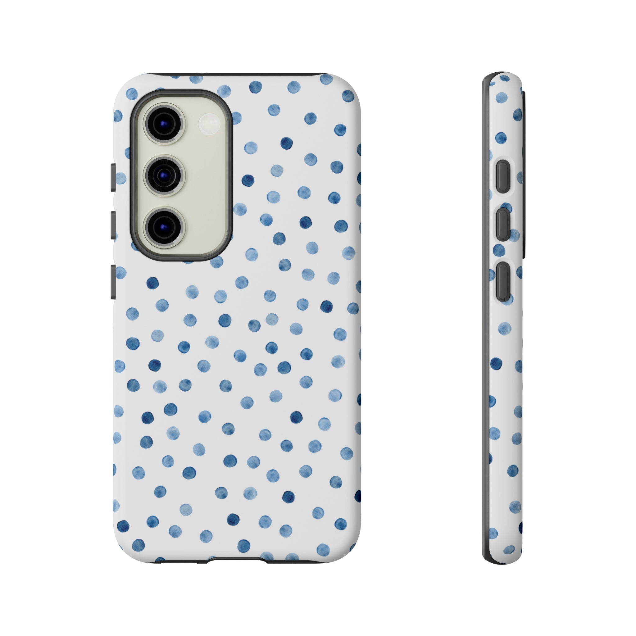 Blue Dots Pattern Android Case (Protective) Samsung Galaxy S23 Matte Phone Case