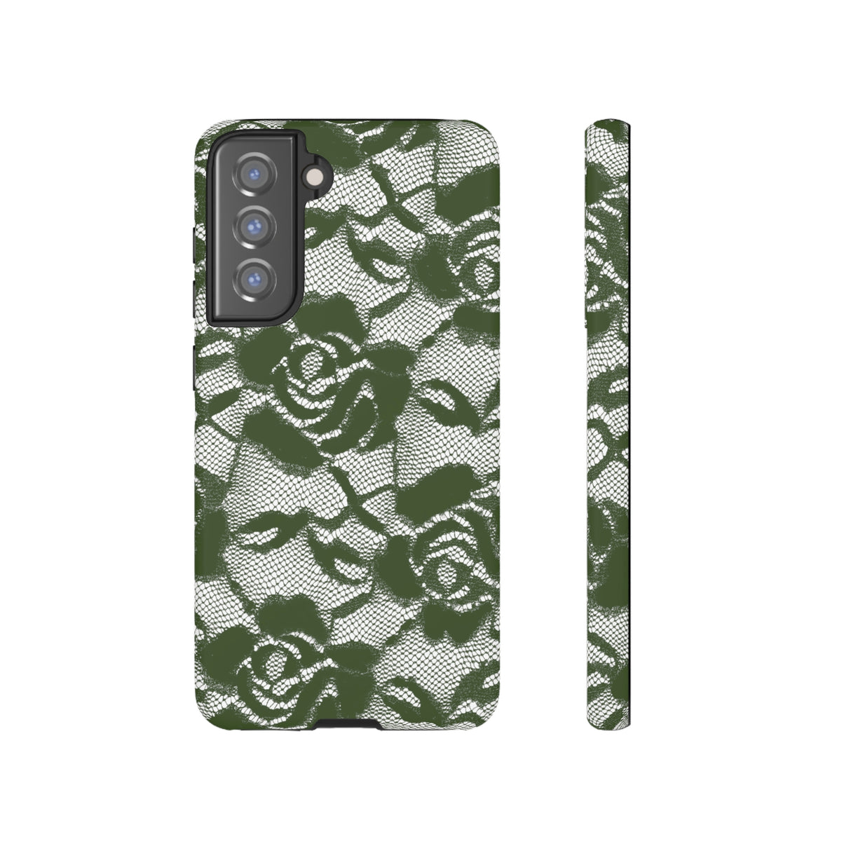 Green Rose Lace Gothic Flower Samsung Case (Protective) Samsung Galaxy S21 FE Matte Phone Case