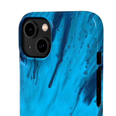 Light Blue Ink Art iPhone Case (Slim) Phone Case