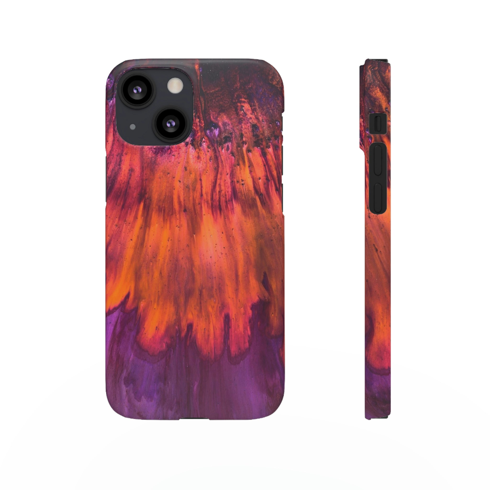 Orange Flow Ink Art iPhone Case (Slim) iPhone 13 Mini Matte Phone Case