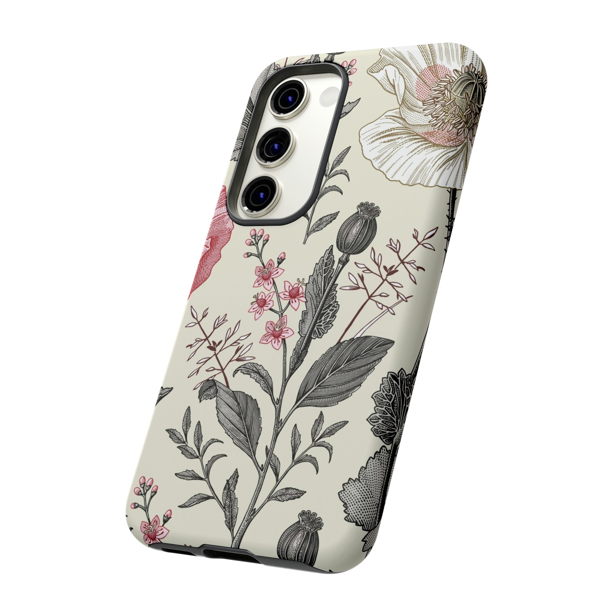 Poppy Pink Vintage Flower Samsung Case (Protective) Phone Case