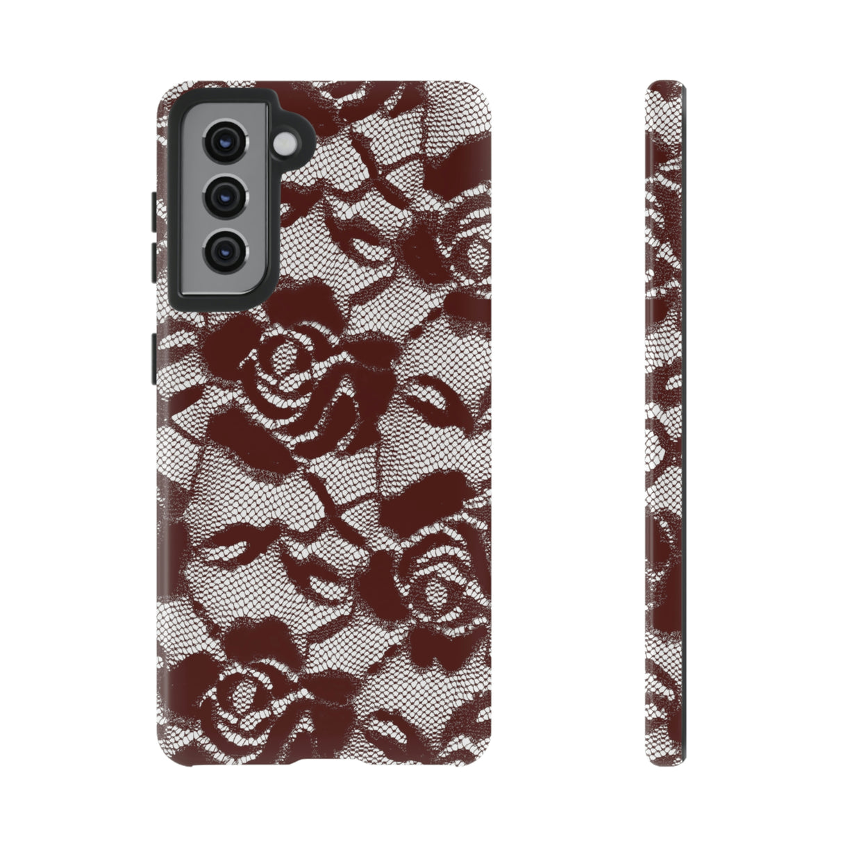 Red Rose Lace Gothic Flower Samsung Case (Protective) Samsung Galaxy S21 Glossy Phone Case