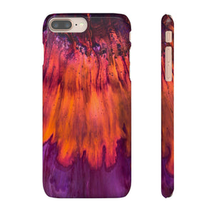 Orange Flow Ink Art iPhone Case (Slim) iPhone 8 Plus Glossy Phone Case