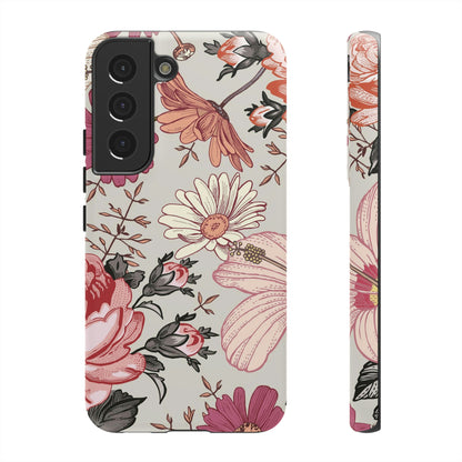 Pink daisies Vintage Flower Samsung Case (Protective) Samsung Galaxy S22 Matte Phone Case