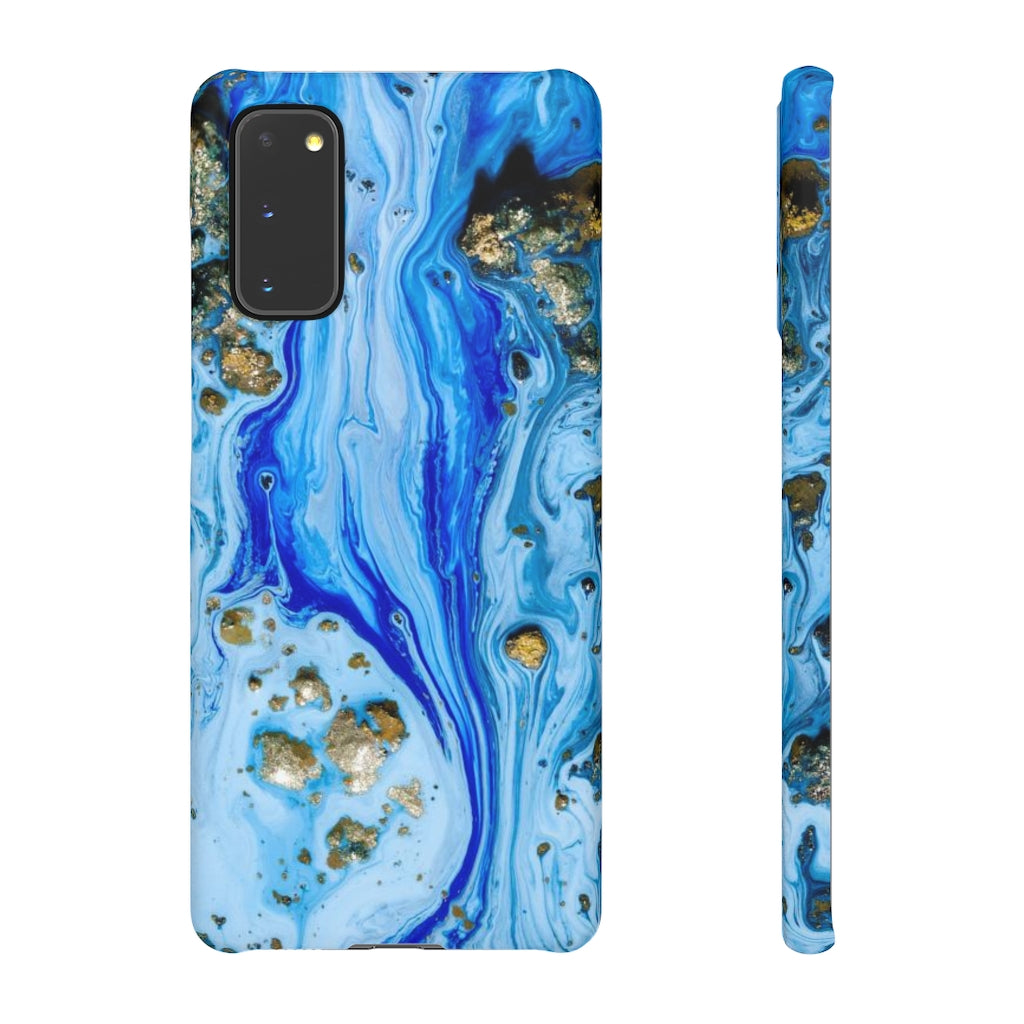 Blue Ice Ink Art Android Case (Slim) Samsung Galaxy S20 Matte Phone Case