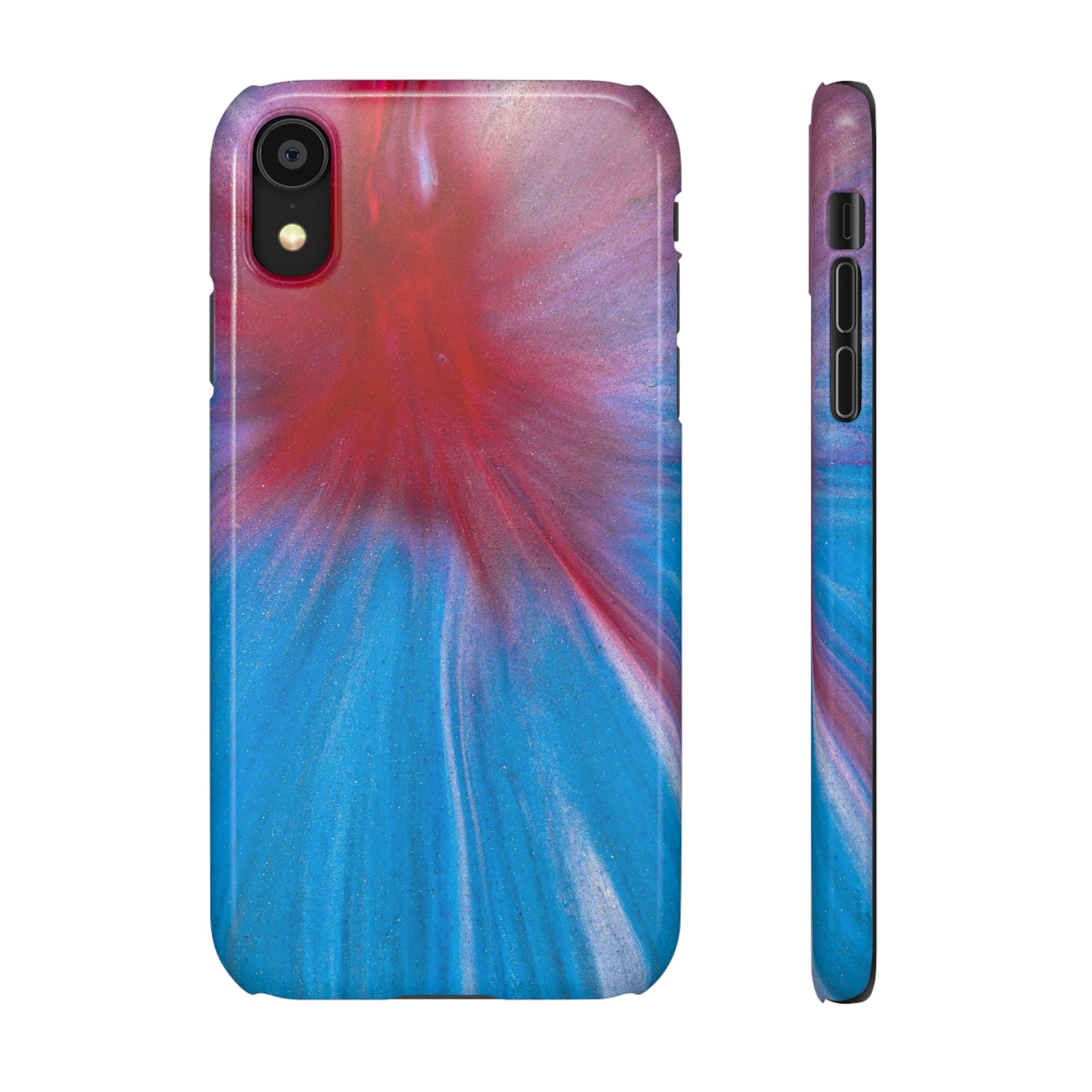 Red Warp Ink Art iPhone Case (Slim) iPhone XR Glossy Phone Case