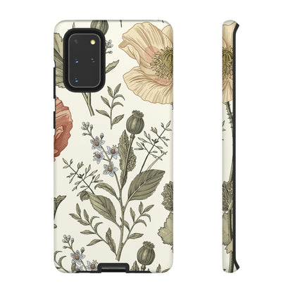 Poppy Brown Vintage Flower Samsung Case (Protective) Samsung Galaxy S20+ Matte Phone Case