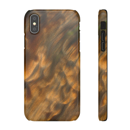 Gold Sand Ink Art iPhone Case (Slim) iPhone XS Glossy Phone Case