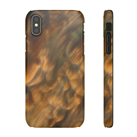 Gold Sand Ink Art iPhone Case (Slim) iPhone XS Glossy Phone Case