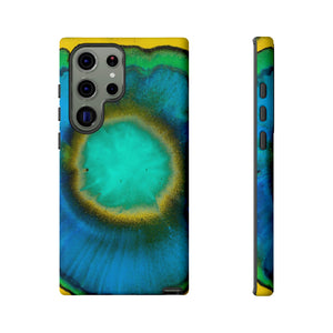 Neon Blue Ink Art Android Case (Protective) Samsung Galaxy S23 Ultra Matte Phone Case