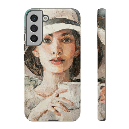 Lady White Hat Android Case (Protective) Samsung Galaxy S22 Plus Matte Phone Case