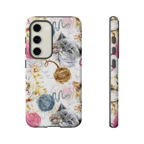 Cute Kitten Pattern Android Case (Protective) Samsung Galaxy S23 Matte Phone Case