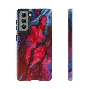 Neon Red Ink Art Android Case (Protective) Samsung Galaxy S21 Glossy Phone Case