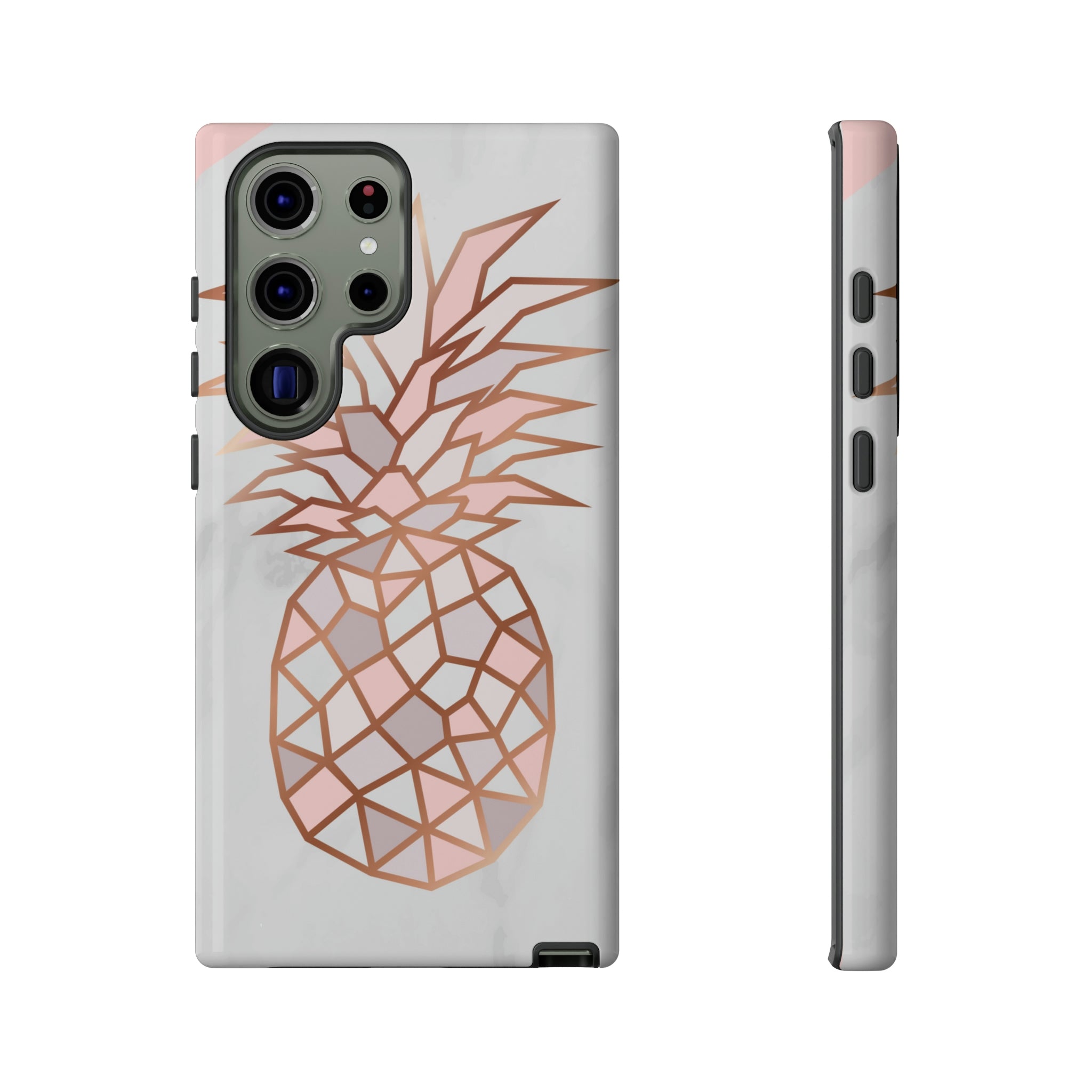 Pineapple Rose Gold Android Case (Protective) Samsung Galaxy S23 Ultra Glossy Phone Case