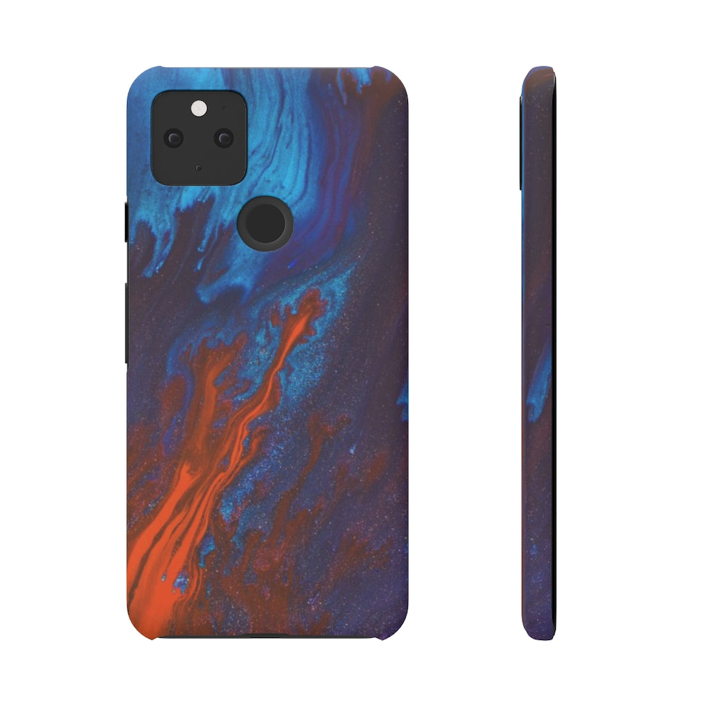 Orange Flame Ink Art Android Case (Slim) Google Pixel 5 Matte Phone Case