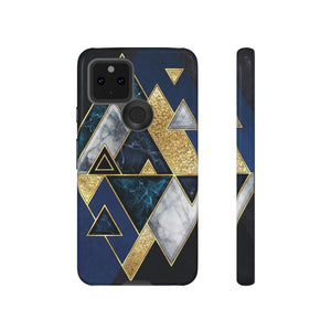 Dark Blue Geometric Android Case (Protective) Google Pixel 5 5G Glossy Phone Case