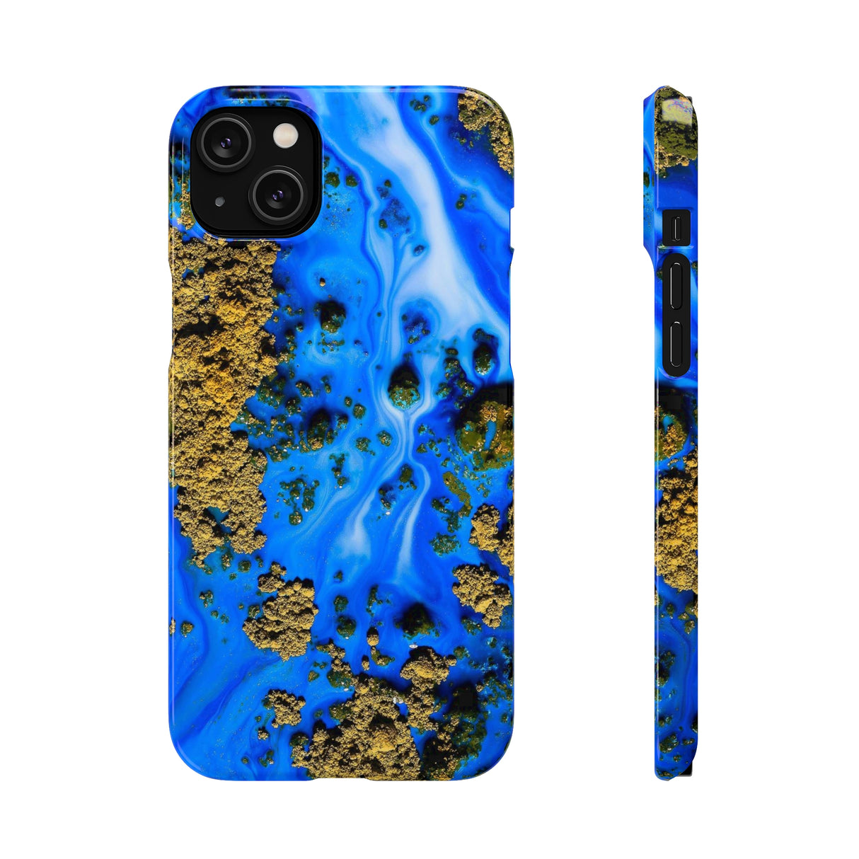 Blue River Ink Art iPhone Case (Slim) iPhone 14 Plus Glossy Phone Case