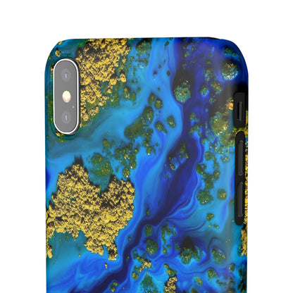 Blue Clear Ocean Ink Art iPhone Case (Slim) Phone Case