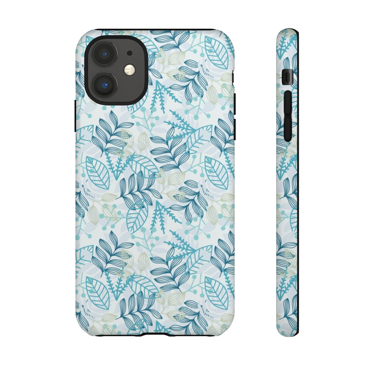 Blue leaf iPhone Case (Protective) iPhone 11 Matte Phone Case