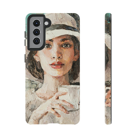 Lady White Hat Android Case (Protective) Samsung Galaxy S21 Matte Phone Case