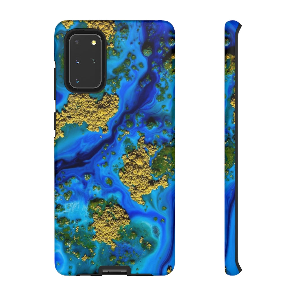 Blue Clear Ocean Ink Art Android Case (Protective) Samsung Galaxy S20+ Matte Phone Case