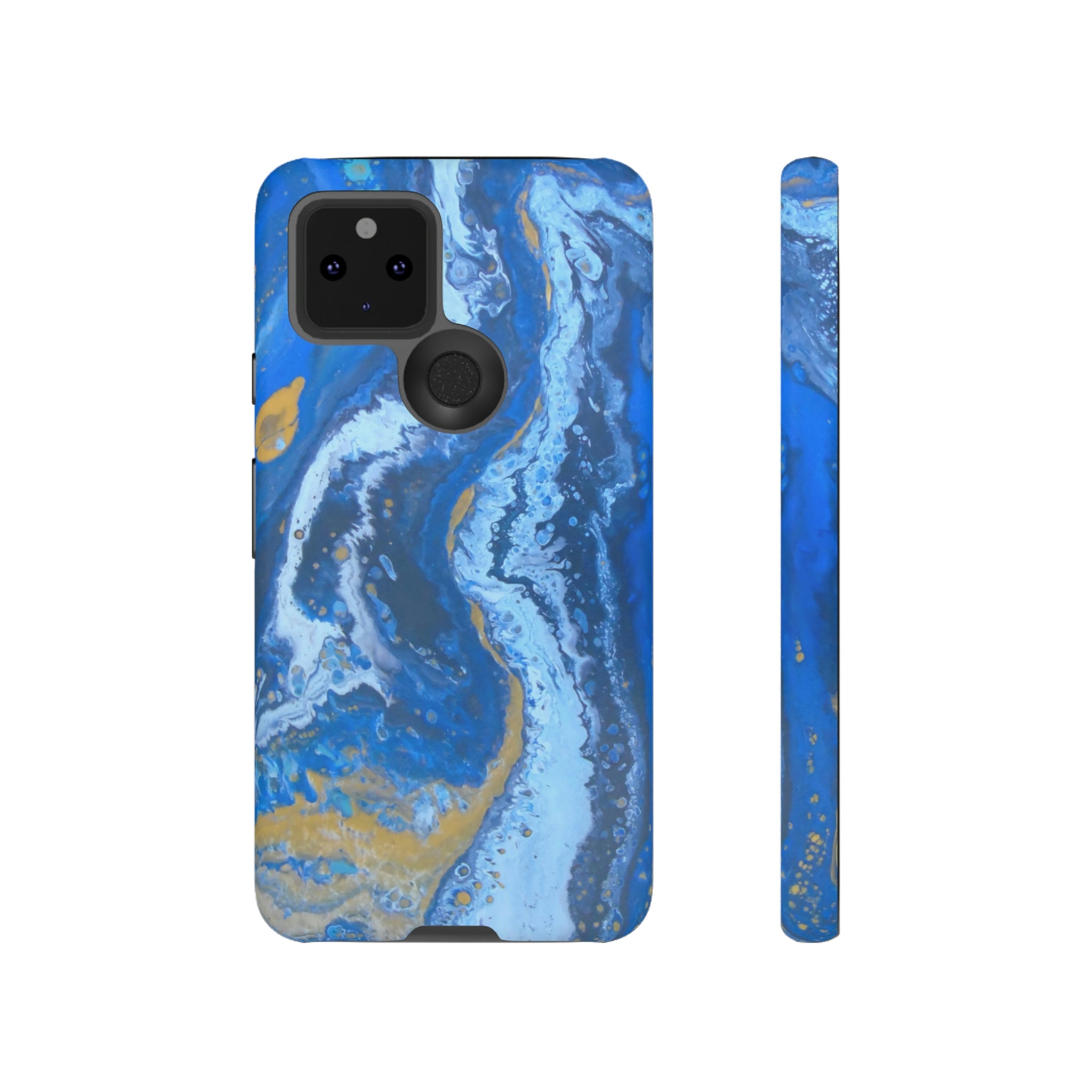 Acrylic Blue Gold Android Case (Protective) Google Pixel 5 5G Matte Phone Case