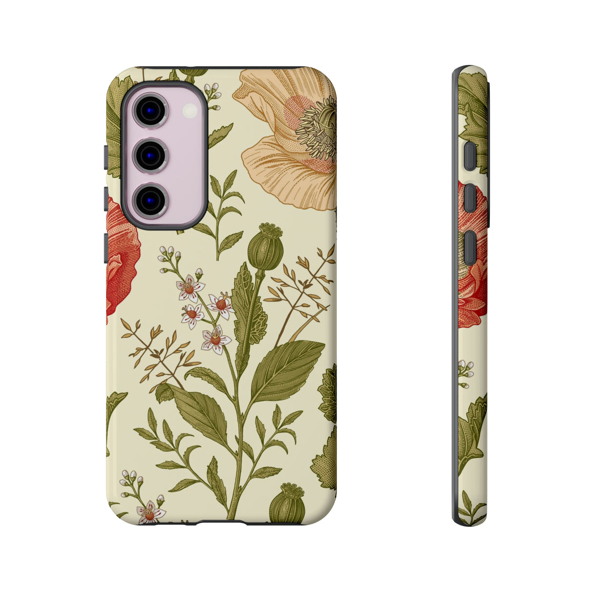 Poppy Red Vintage Flower Samsung Case (Protective) Samsung Galaxy S23 Plus Glossy Phone Case