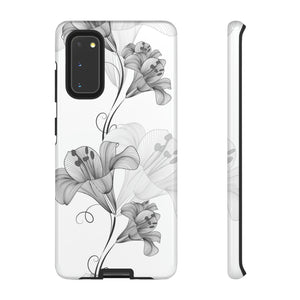 Lily Flower Monochrome Android Case (Protective) Samsung Galaxy S20 Glossy Phone Case