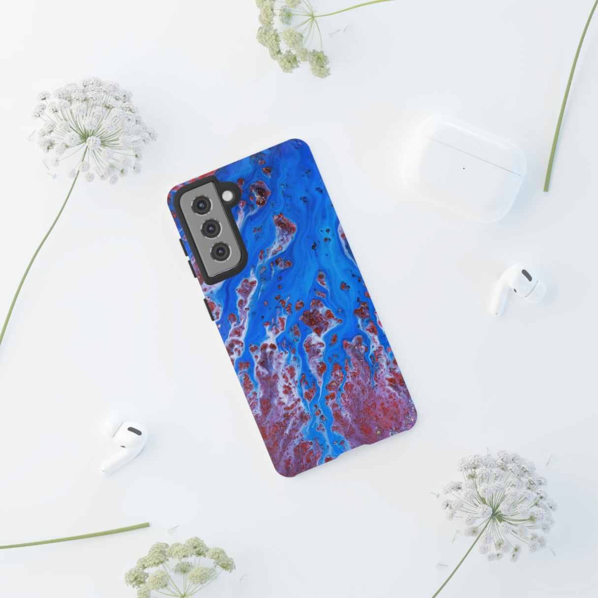 Bright Blue Ink Art Android Case (Protective) Phone Case